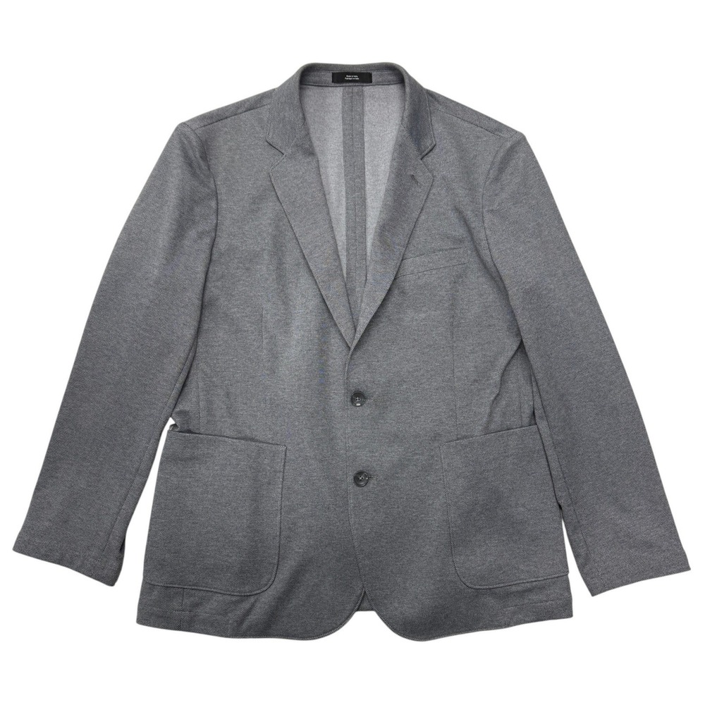 Nordstrom Knit Blazer Mens Large Gray Extra Trim Fit Sport Coat Stretch Hopsack